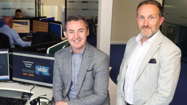Pictured: Eamon Gallagher, IT.ie and Tristan Bateup, SonicWall