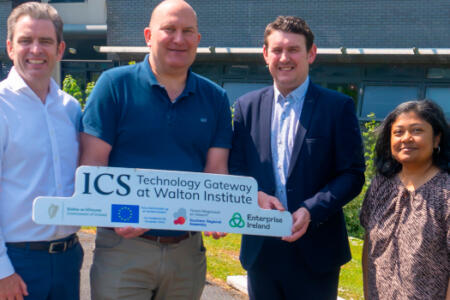 Pictured: Liam Fitzgerald, Walton Institute; Gary Evans, Feedalpha; Jim Prendergast and Dr Indrakshi Dey, Walton Institute