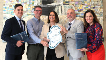 Pictured: Eoin Byrne, Cyber Ireland; Simon Whittaker, NI Cyber; Alison Currie, InterTrade Ireland; Pat Larkin, Cyber Ireland Advisory Board; and Jo English, NI Cyber