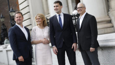 Pictured: Nathan Cullen, IBM; Mary Buckley, IDA Ireland; Minister for Public Expenditure & Reform Jack Chambers; and Ross Mauri, IBM