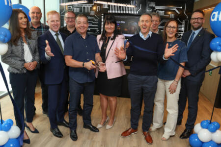 Pictured: Maebh Ryan, IDA Ireland; David Murray, Arm; Donal Travers, IDA Irelan;, Mark Hambleton and Gary Campbell, Arm; Anne-Marie Tierney-Le Roux, IDA Ireland, Mike Lardner, Nick Horne, and Audrey Hayden, Arm; Ricky Conneely, IDA Ireland