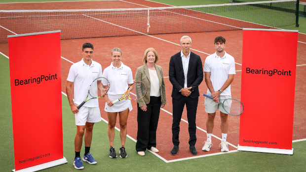 Pictured: Peter Buldorini and Sinéad Logan, Tennis Ireland; Gillian O’Sullivan and Gary Mullane, BearingPoint; and Conor Gannon, Tennis Ireland