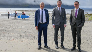Pictured: David McCourt and TJ Malone, National Broadband Ireland, and Minister for Culture, Communications & Sport Patrick O’Donovan