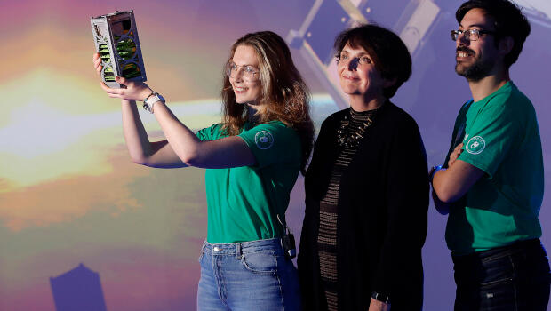Pictured: Prof Orla Feely, Laura Cotter and Antonio Martin-Carrillo