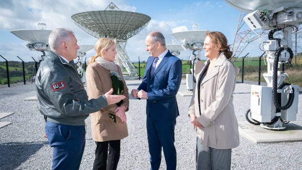 Pictured (l-r): Rory Fitzpatrick, National Space Centre; Holly Sullivan, Amazon; An Taoiseach Micheal Martin; Cat DeLeonardis, Project Kuiper at Amazon