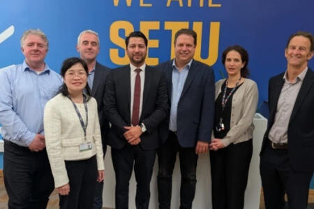 Pictured: Dr Patrick Lynch; Dr Yuanyuan Pu; Dr Ultan Mc Carthy, SETU; Nakul Wali, Enterprise Ireland; Dr Nadav BenHaim, Dr Anastasia Ktenioudaki, and Dr James O Sullivan, SETU