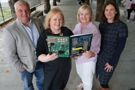 Pictured: Peter Hubbert and Lorna Martyn, Fidelity Investments; Dr Maura Coulter and Dr Aisling Twohill, DCU