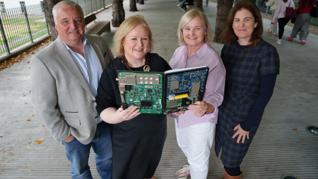 Pictured: Peter Hubbert and Lorna Martyn, Fidelity Investments; Dr Maura Coulter and Dr Aisling Twohill, DCU
