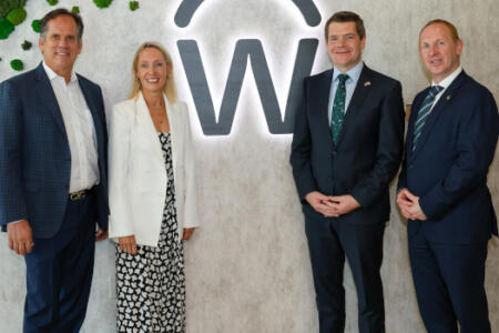 Pictured: Rich Sauer and Victoria MacKechnie, Workday; Minister of Enterprise, Tourism and Employment Peter Burke, and Michael Lohan, IDA Ireland