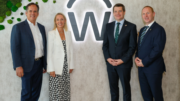 Pictured: Rich Sauer and Victoria MacKechnie, Workday; Minister of Enterprise, Tourism and Employment Peter Burke, and Michael Lohan, IDA Ireland