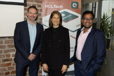 Pictured: Cyril Treacy, Disseqt AI; Heather Domin, HCLTech; and Apoorva Kumar, Disseqt AI