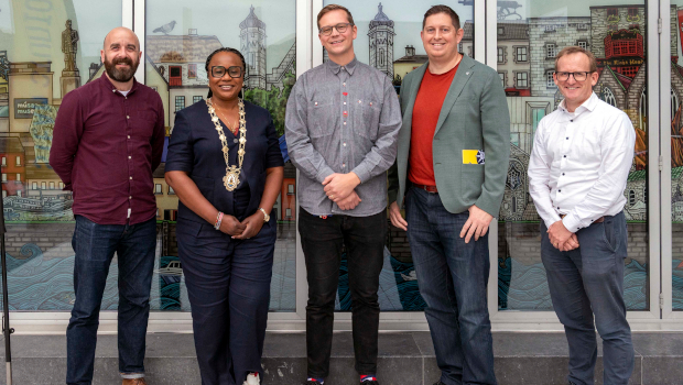 Picture: Damien Donnellan, Galway City Museum; Councillor Helen Ogbu, Galway City Council; Adam Stoneman, Galway City Museum; Ben Steele, Liberty IT; and Brian Barrett, Galway City Council