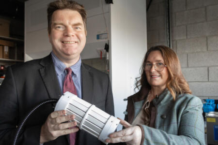 Pictured: Prof Niall English and Elaine Shaw, AquaB