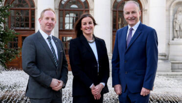 Pictured: Michael Lohan, IDA Ireland; Cathy McCartan, Dedalus Ireland; An Taoiseach Micheál Martin