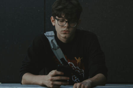 Teen with a smartphone