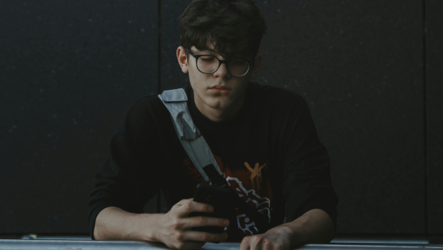 Teen with a smartphone