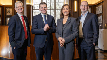 Pictured: Joe Healy, Enterprise Ireland; Minister for Enterprise, Tourism and Employment Peter Burke; Joan McCabe and Liam Farrissey, CrannMed