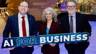 Minister for Further and Higher Education, Research, Innovation and Science James Lawless; Nessa White, SOLAS; Kevin Marshall, Microsoft Ireland