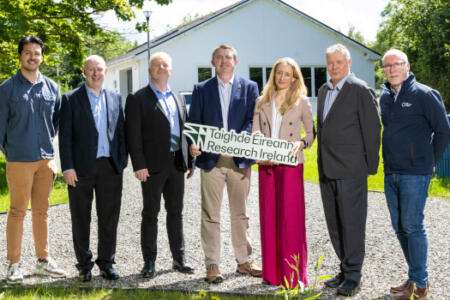 Pictured: Stuart Brennan, Liam Nolan, John Memery, Bobby Gleeson, Gas Networks Ireland (GNI); Dr Ruth Freeman, Research Ireland; James Burchill, Paul Cleary, GNI