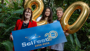 Sheila Porter, SciFest; Nayda Barteneva and Arthur Kenevey, Belmayne Educate Together Secondary School
