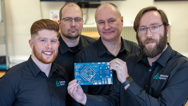 Pictured: Jake O’Brien, Tomas Chester, Adam Taylor, and James Murphy, Setanta Space Systems
