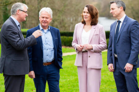 Pictured: Prof Shane Kilcommins, Dick Meaney, Christine Brennan, and Prof Kevin Ryan