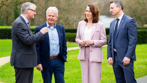 Pictured: Prof Shane Kilcommins, Dick Meaney, Christine Brennan, and Prof Kevin Ryan