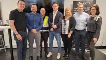 Pictuerd: Chris Hales, Jan Koci, Enda Hamil, Paul Ryan, Fiona Fisher, Emmett Toland, and Inna Somers, Vertiv