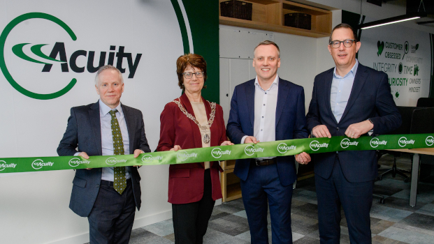 Pictured: Ger Flaherty, IDA Ireland; Kevin O’Riordan, Acuity; Deputy Lord Mayor of Cork City, Cllr. Margaret McDonnell; Conor Healy, Cork Chamber