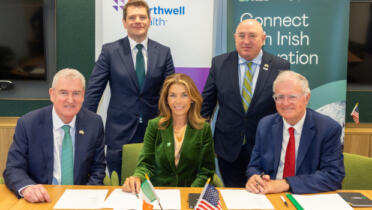 Pictured: Kevin Sherry, Enterprise Ireland; Elaine Brennan and Laurence Kraemer, Northwell Health; Minister for Enterprise, Tourism and Employment, Peter Burke; and Kevin Ryan, Enterprise Ireland
