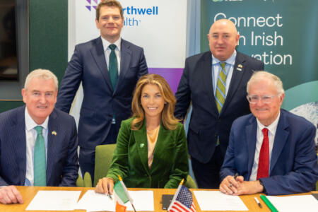 Pictured: Kevin Sherry, Enterprise Ireland; Elaine Brennan and Laurence Kraemer, Northwell Health; Minister for Enterprise, Tourism and Employment, Peter Burke; and Kevin Ryan, Enterprise Ireland