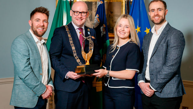 Pictured: Lord Mayor of Dublin Councillor Ray McAdam with Keith Walsh, Áine Devlin and Paddy Ward, ExamRevision