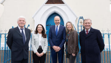 Pictured: Joe Donnelly, Fair Play Café; Vanessa Hartley, Google Ireland; An Taoiseach Micheál Martin; Oonagh McCaul Chairperson This City Works; and Jim Hargis, St. Andrews Resource Centre
