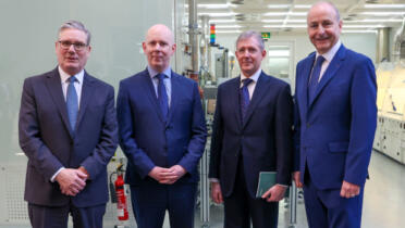 UK Prime Minister Sir Keir Starmer; Dr Diarmuid O’Brien, Research Ireland; Prof. Christopher Smith, UKRI and Arts and Humanities Research Council; and An Taoiseach Micheál Martin