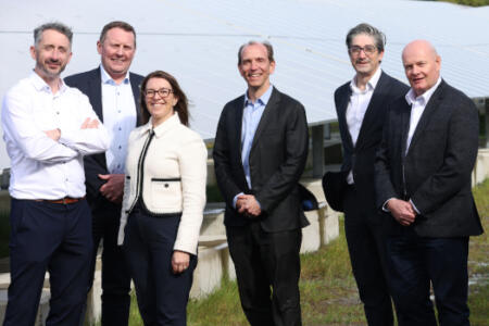 Pictured: Kieran Holohan, Saint-Gobain Ireland; Ciaran Marron, Activ8 Energies; Tamsin Lishman, SSE Energy Solutions; David Mohlo, Saint-Gobain Northern Europe; Dean O’Sullivan, Saint-Gobain UK & Ireland; John Crosse, Saint-Gob