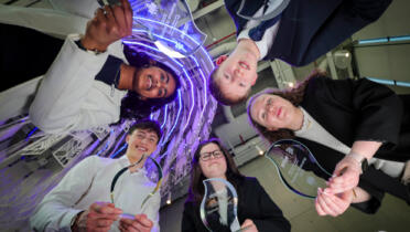 Pictured (from left)@: Deepta Suresh from Dominican College, Galway; Brian McCabe from De le Salle, Dundalk Co Louth; Rachel Coghlan, Moate Community School, Westmeath; Eve Kennedy from Presentation College, Galway; and Paddy Corcoran from Rockwell College Tipperary