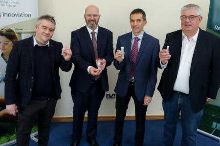 Pictured: Minister for Agriculture, Food and the Marine Martin Heydon; Minister of State with special responsibility for Research and Development Noel Grealish; Prof James Gaffey, CircBio; Prof Hugh McGlynn, MTU; Prof Kevin O’Connor, BiOrbic Research Centre; and Prof Peadar Lawlor, Teagasc