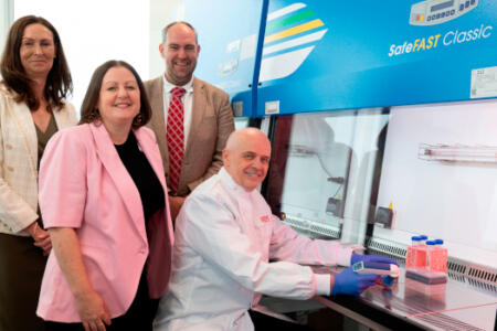Pictured: Dr Siobhan Roche, Research Ireland; Dr Allison Waters and Dr Andrew Godfrey, IBTS; and Prof. James O'Donnell, RCSI