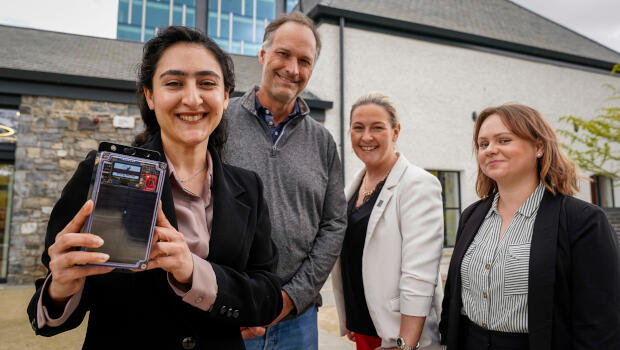 Pictured: Dr Maryam Norouzi, Principal Investigator, WingSense, Trinity College Dublin; Prof Dan Kilper, Connect; Nicola Graham, Dublin City Council; Dr Karolina Anielska, Smart Docklands