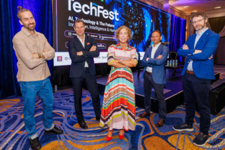 Pictured: Jamie Bartlett, Jonathan McCrea, Hilda McCormack, Matthew Camileri, and Robert McArdle