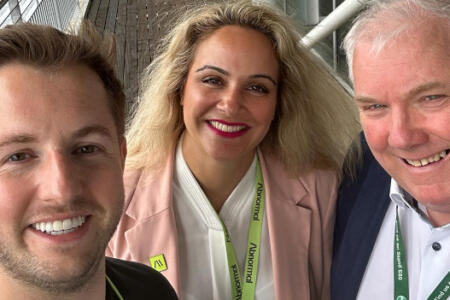 Pictured: Enrico DeRosa and Teja Kilshaw, Abnormal AI; Graham Mulhern, BeSecureOnline