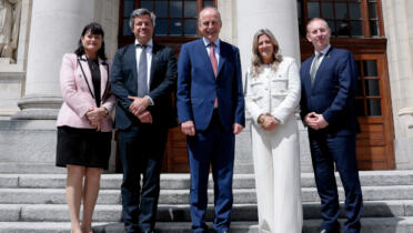 Pictured: Anne Marie Tierney Le-Roux, IDA Ireland; Emmaneul Marill, OpenAI; An Taoiseach Micheál Martin; Emma Redmond, OpenAI Ireland, Michael Lohan, Ireland