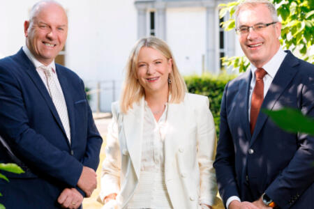 Pictured: Liam Cronin, UCD; Leontia Fannin and Patrick Farrell, PTSB
