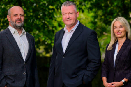 Pictured: Ken Sheehan, Tim Crowe, and Jennifer Kelly, Wrxflo